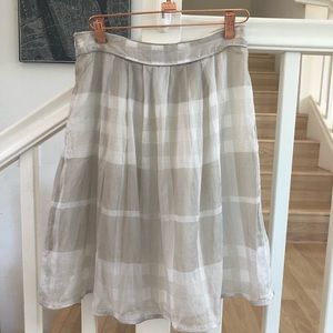 Burberry London beige tartan cotton skirt